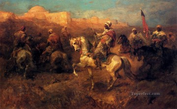 アドルフ・シュレイヤー Painting - 行進中のアラブの騎士たち アラブのアドルフ・シュレイヤー